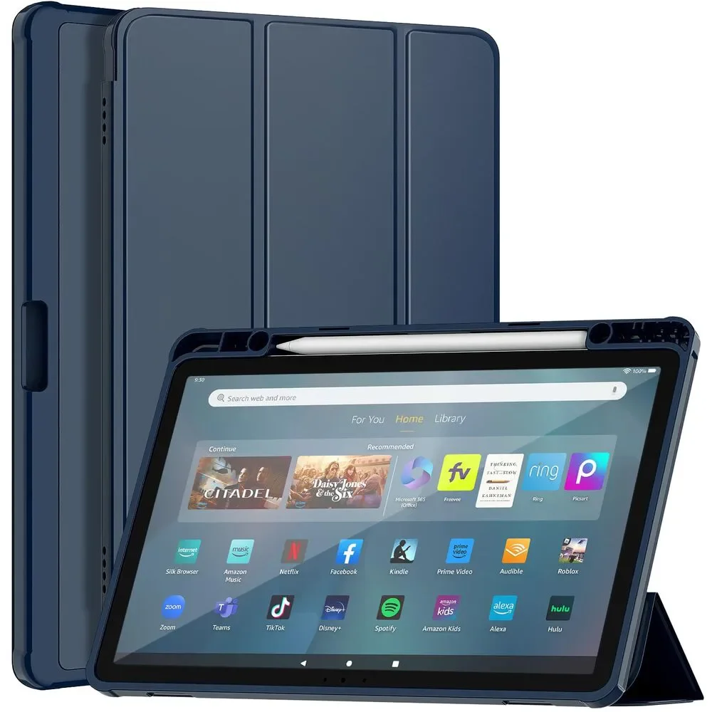Amazon Fire Max 11 Case 13th Gen 2023 Trifold Stand Auto Wake Sleep Navy Blue